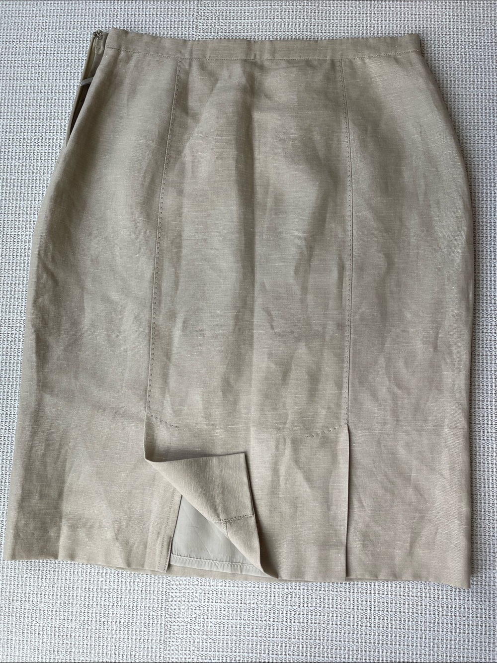 MaxMara Neutral Beige Tailored  Linen Pencil Skirt. EU 34 - Picture 3 of 7